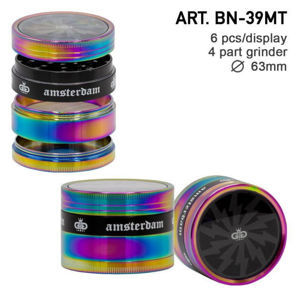 Drtička kovová Grace Glass Amsterdam Rainbow ø6,5cm 4-dílná