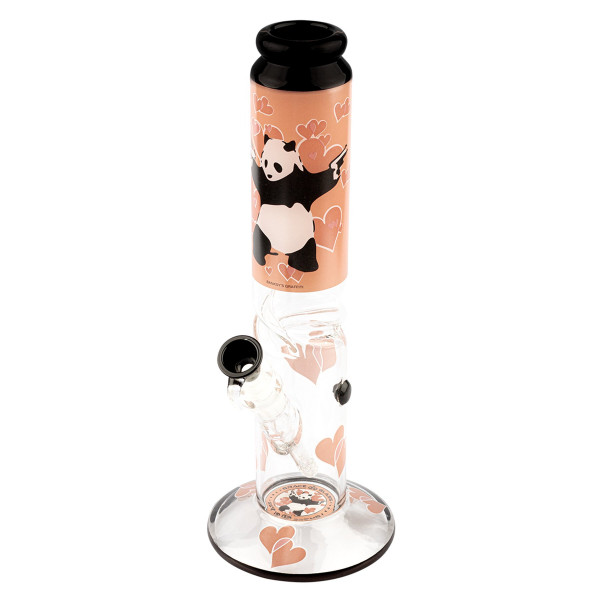 Bong sklo G-ROLLZ Banksys Panda Gunnin, růžový