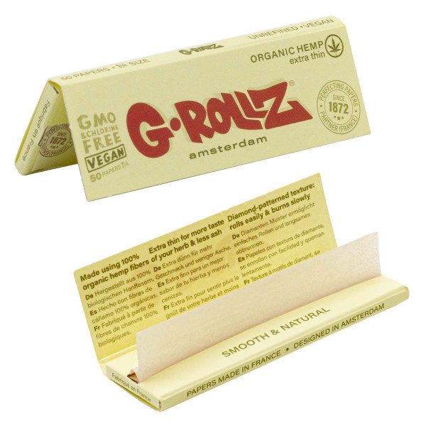 G-ROLLZ Organic Hemp Extra Thin 1 1/4  papírky