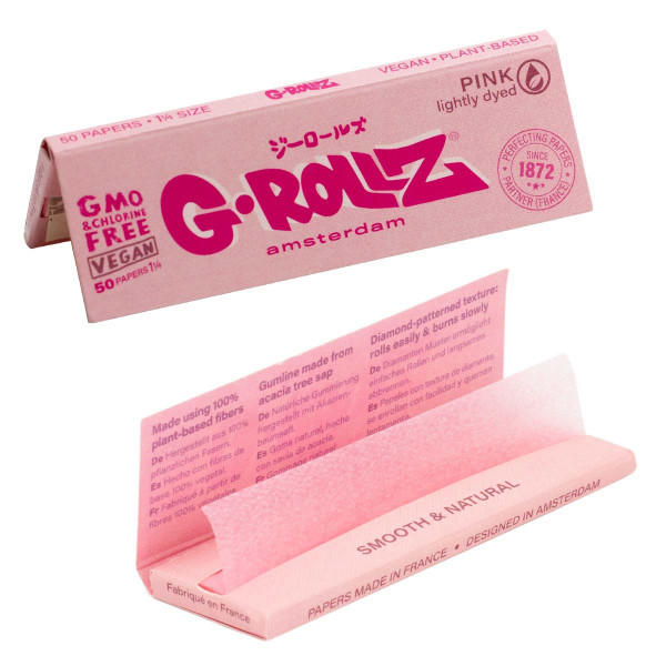 G-ROLLZ Lightly Dyed Pink 1 1/4  papírky