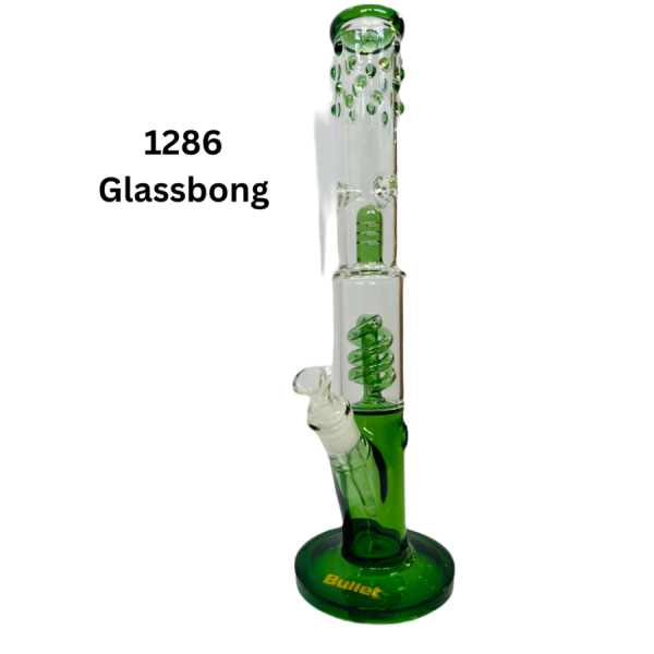 Bong sklo Bullet Spiral Splash Perco 45cm, zelený